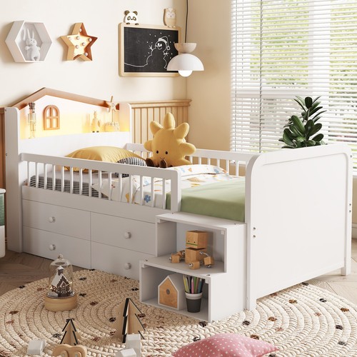 Kids bed with drawers led - bed,