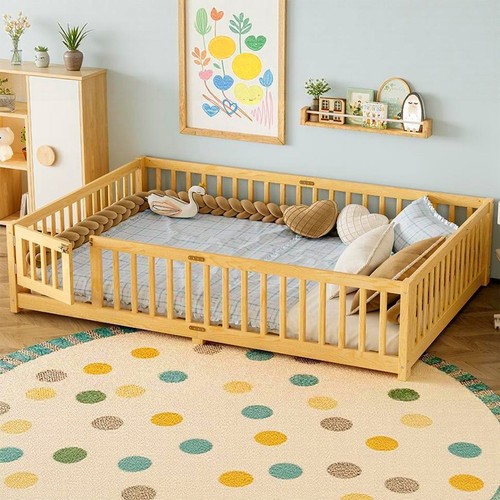 Kids floor bed guardrails - bed,