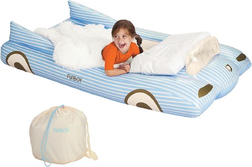 Kids blue iatable travel bed - iatable,
