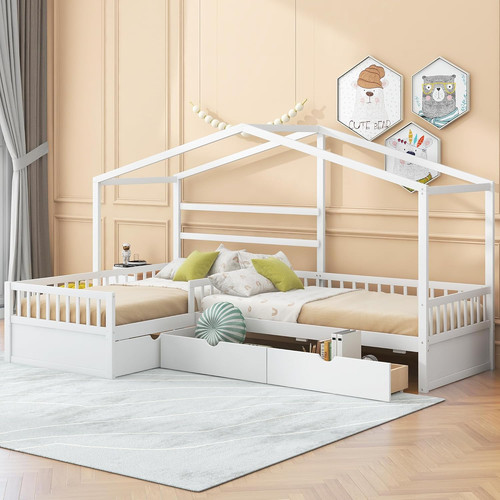 Twin shaped kids bed - twin, with